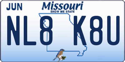 MO license plate NL8K8U