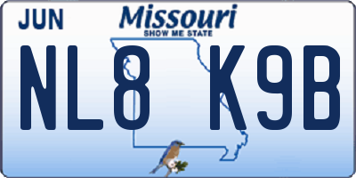 MO license plate NL8K9B