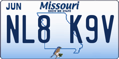 MO license plate NL8K9V