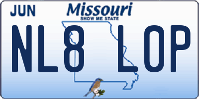 MO license plate NL8L0P