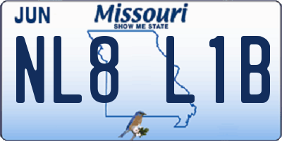 MO license plate NL8L1B
