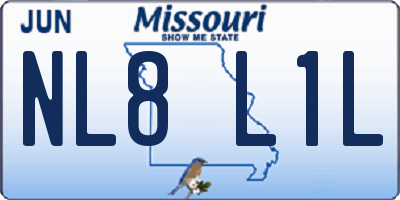 MO license plate NL8L1L