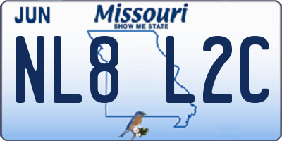 MO license plate NL8L2C