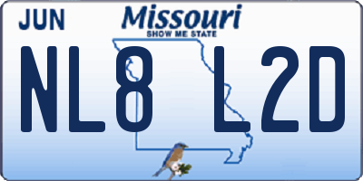 MO license plate NL8L2D