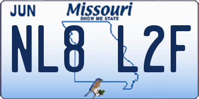 MO license plate NL8L2F
