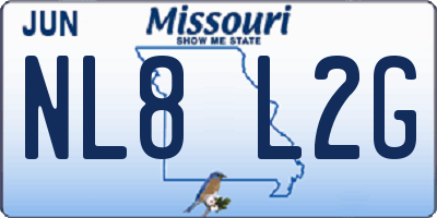 MO license plate NL8L2G