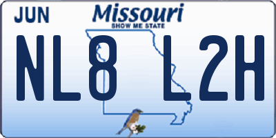 MO license plate NL8L2H
