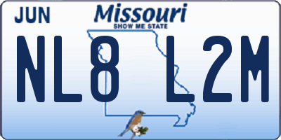 MO license plate NL8L2M