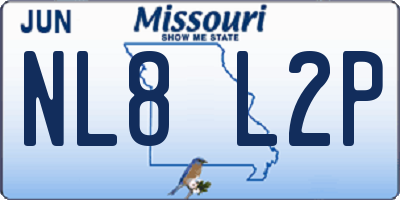 MO license plate NL8L2P