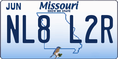 MO license plate NL8L2R