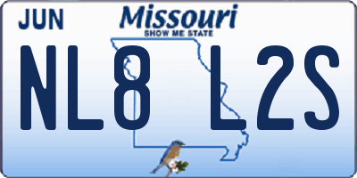 MO license plate NL8L2S