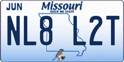 MO license plate NL8L2T