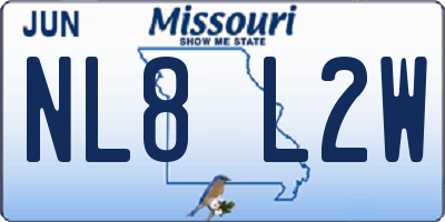 MO license plate NL8L2W