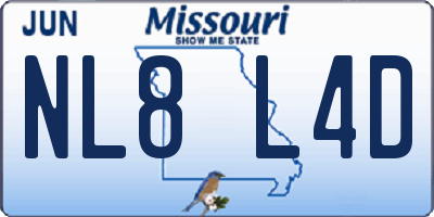MO license plate NL8L4D