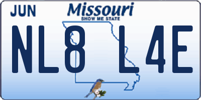 MO license plate NL8L4E