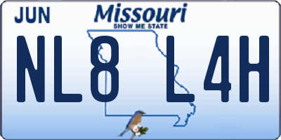 MO license plate NL8L4H