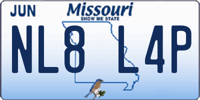 MO license plate NL8L4P