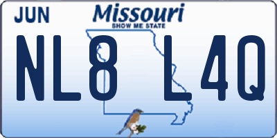 MO license plate NL8L4Q