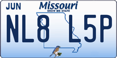 MO license plate NL8L5P