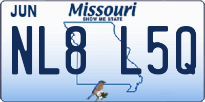MO license plate NL8L5Q