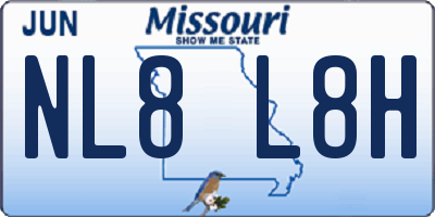 MO license plate NL8L8H