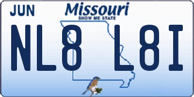 MO license plate NL8L8I