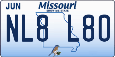 MO license plate NL8L8O