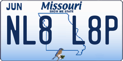 MO license plate NL8L8P