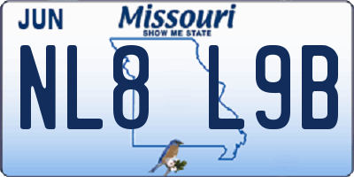 MO license plate NL8L9B