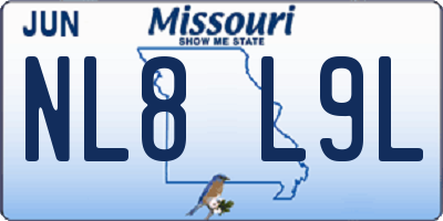 MO license plate NL8L9L
