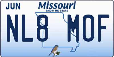 MO license plate NL8M0F