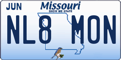 MO license plate NL8M0N