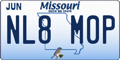 MO license plate NL8M0P