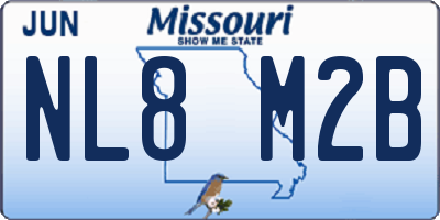 MO license plate NL8M2B