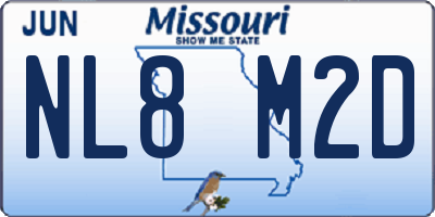 MO license plate NL8M2D