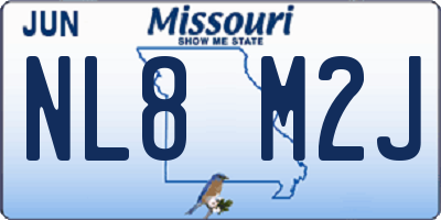 MO license plate NL8M2J