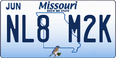 MO license plate NL8M2K