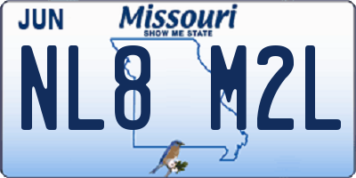 MO license plate NL8M2L