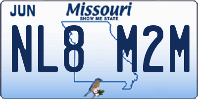 MO license plate NL8M2M