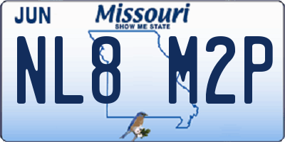 MO license plate NL8M2P