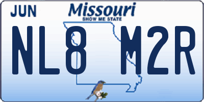 MO license plate NL8M2R
