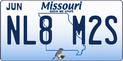 MO license plate NL8M2S