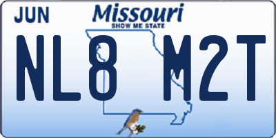 MO license plate NL8M2T