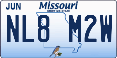 MO license plate NL8M2W