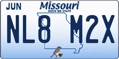 MO license plate NL8M2X
