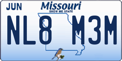 MO license plate NL8M3M