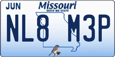 MO license plate NL8M3P