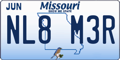 MO license plate NL8M3R