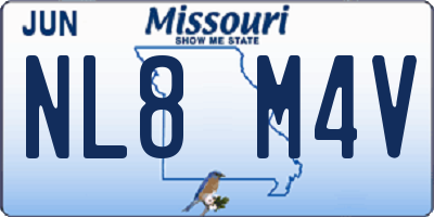 MO license plate NL8M4V