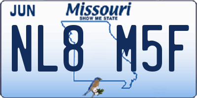 MO license plate NL8M5F
